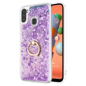 Microsonic Samsung Galaxy A11 Glitter Liquid Holder Mor Kılıf