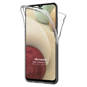 Microsonic Samsung Galaxy A12 6 Tarafı Tam Full Koruma 360 Clear Soft Şeffaf Kılıf