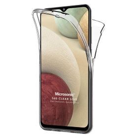 Microsonic Samsung Galaxy A12 6 Tarafı Tam Full Koruma 360 Clear Soft Şeffaf Kılıf