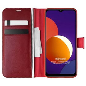 Microsonic Samsung Galaxy A12 Delux Leather Wallet Gold Kılıf