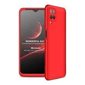 Microsonic Samsung Galaxy A12 Double Dip 360 Protective Kırmızı Kılıf
