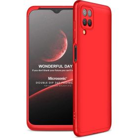 Microsonic Samsung Galaxy A12 Double Dip 360 Protective Kırmızı Kılıf