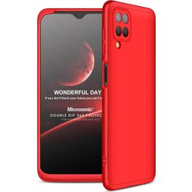 Microsonic Samsung Galaxy A12 Double Dip 360 Protective Kırmızı Kılıf