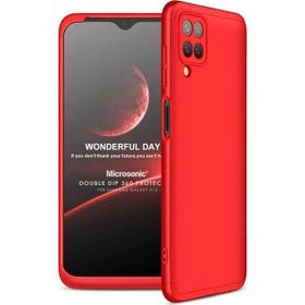 Microsonic Samsung Galaxy A12 Double Dip 360 Protective Kırmızı Kılıf
