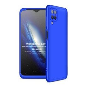 Microsonic Samsung Galaxy A12 Double Dip 360 Protective Mavi Kılıf