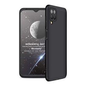 Microsonic Samsung Galaxy A12 Double Dip 360 Protective Siyah Kılıf