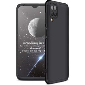 Microsonic Samsung Galaxy A12 Double Dip 360 Protective Siyah Kılıf