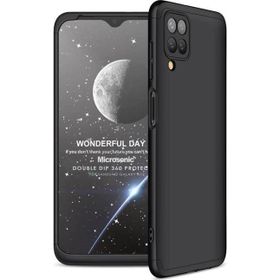 Microsonic Samsung Galaxy A12 Double Dip 360 Protective Siyah Kılıf