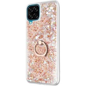 Microsonic Samsung Galaxy A12 Glitter Liquid Holder Gold Kılıf