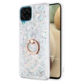 Microsonic Samsung Galaxy A12 Glitter Liquid Holder Gümüş Kılıf