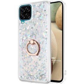 Microsonic Samsung Galaxy A12 Glitter Liquid Holder Gümüş Kılıf