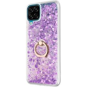 Microsonic Samsung Galaxy A12 Glitter Liquid Holder Mor Kılıf