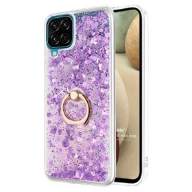 Microsonic Samsung Galaxy A12 Glitter Liquid Holder Mor Kılıf