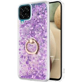 Microsonic Samsung Galaxy A12 Glitter Liquid Holder Mor Kılıf