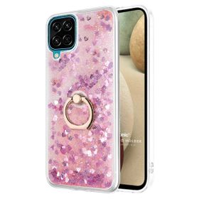 Microsonic Samsung Galaxy A12 Glitter Liquid Holder Pembe Kılıf