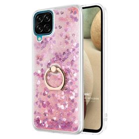Microsonic Samsung Galaxy A12 Glitter Liquid Holder Pembe Kılıf