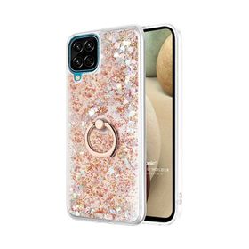 Microsonic Samsung Galaxy A12 Glitter Liquid Holder Pembe Kılıf