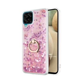 Microsonic Samsung Galaxy A12 Glitter Liquid Holder Pembe Kılıf