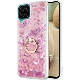 Microsonic Samsung Galaxy A12 Glitter Liquid Holder Pembe Kılıf