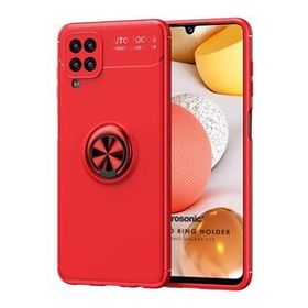 Microsonic Samsung Galaxy A12 Kickstand Ring Holder Kırmızı Kılıf