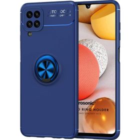 Microsonic Samsung Galaxy A12 Kickstand Ring Holder Lacivert Kılıf
