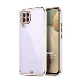 Microsonic Samsung Galaxy A12 Laser Plated Soft Beyaz Kılıf