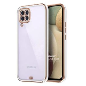 Microsonic Samsung Galaxy A12 Laser Plated Soft Beyaz Kılıf