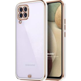 Microsonic Samsung Galaxy A12 Laser Plated Soft Beyaz Kılıf