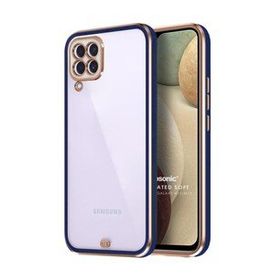 Microsonic Samsung Galaxy A12 Laser Plated Soft Lacivert Kılıf