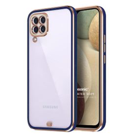 Microsonic Samsung Galaxy A12 Laser Plated Soft Lacivert Kılıf
