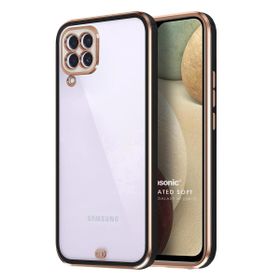 Microsonic Samsung Galaxy A12 Laser Plated Soft Siyah Kılıf
