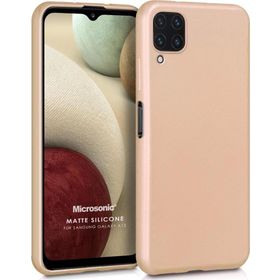 Microsonic Samsung Galaxy A12 Matte Silicone Gold Kılıf