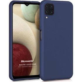 Microsonic Samsung Galaxy A12 Matte Silicone Lacivert Kılıf