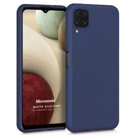 Microsonic Samsung Galaxy A12 Matte Silicone Lacivert Kılıf