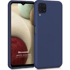 Microsonic Samsung Galaxy A12 Matte Silicone Lacivert Kılıf