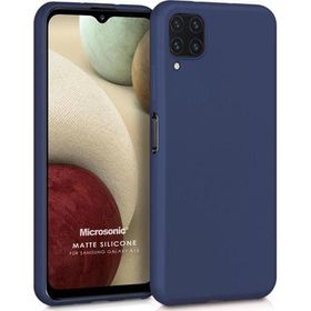Microsonic Samsung Galaxy A12 Matte Silicone Lacivert Kılıf