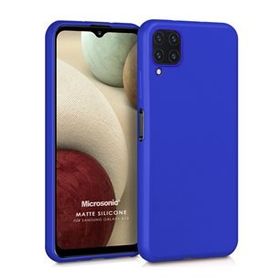 Microsonic Samsung Galaxy A12 Matte Silicone Mavi Kılıf