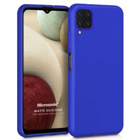 Microsonic Samsung Galaxy A12 Matte Silicone Mavi Kılıf