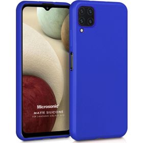 Microsonic Samsung Galaxy A12 Matte Silicone Mavi Kılıf