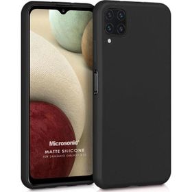 Microsonic Samsung Galaxy A12 Matte Silicone Siyah Kılıf