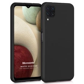 Microsonic Samsung Galaxy A12 Matte Silicone Siyah Kılıf
