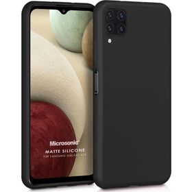 Microsonic Samsung Galaxy A12 Matte Silicone Siyah Kılıf