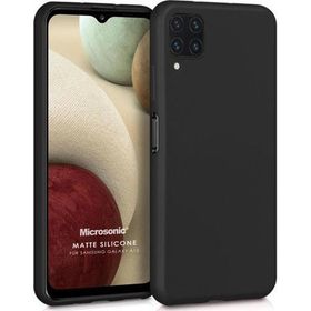 Microsonic Samsung Galaxy A12 Matte Silicone Siyah Kılıf