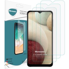 Microsonic Samsung Galaxy A12 Screen Protector Nano Glass 3 Adet Cam Ekran Koruyucu