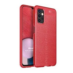 Microsonic Samsung Galaxy A13 4G Deri Dokulu Silikon Kırmızı Kılıf