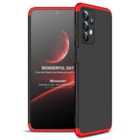 Microsonic Samsung Galaxy A13 4G Double Dip 360 Protective Siyah Kırmızı Kılıf