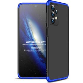 Microsonic Samsung Galaxy A13 4G Double Dip 360 Protective Siyah Mavi Kılıf