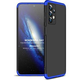 Microsonic Samsung Galaxy A13 4G Double Dip 360 Protective Siyah Mavi Kılıf