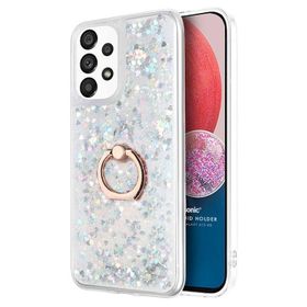 Microsonic Samsung Galaxy A13 4G Glitter Liquid Gümüş Kılıf