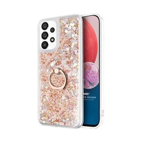 Microsonic Samsung Galaxy A13 4G Glitter Liquid Holder Gold Cep Telefonu Kılıfı
